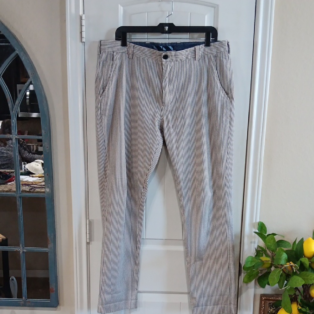 Brooks Brothers Blue & White Ticking Striped Chinos